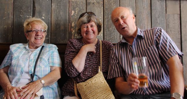 Guy Hamilton with wife Roma and Michael Cane's partner Rose