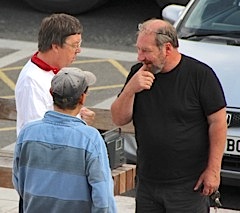 Chris, Tony O and Mike Barrington contemplate solutions to techie problems